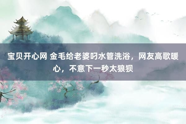 宝贝开心网 金毛给老婆叼水管洗浴，网友高歌暖心，不意下一秒太狼狈