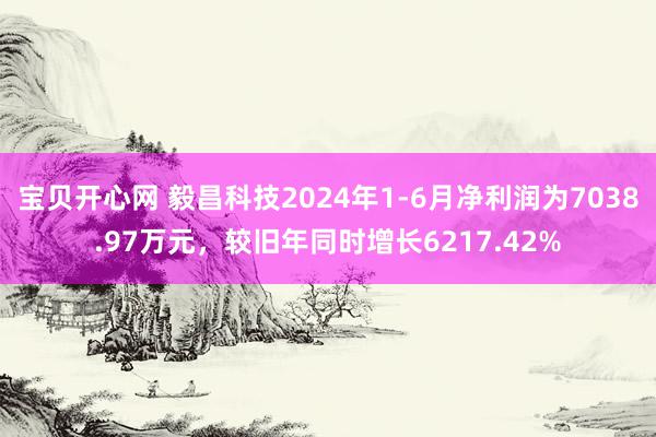 宝贝开心网 毅昌科技2024年1-6月净利润为7038.97万元，较旧年同时增长6217.42%