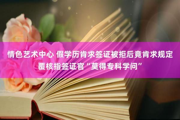 情色艺术中心 假学历肯求签证被拒后竟肯求规定覆核指签证官“莫得专科学问”