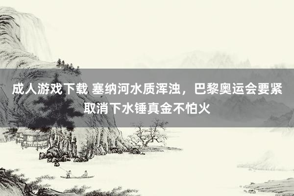 成人游戏下载 塞纳河水质浑浊，巴黎奥运会要紧取消下水锤真金不怕火