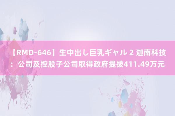 【RMD-646】生中出し巨乳ギャル 2 迦南科技：公司及控股子公司取得政府提拔411.49万元