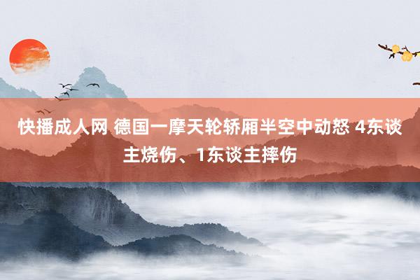 快播成人网 德国一摩天轮轿厢半空中动怒 4东谈主烧伤、1东谈主摔伤