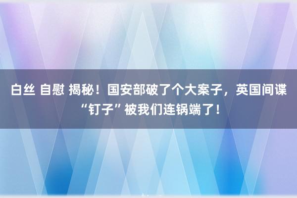 白丝 自慰 揭秘！国安部破了个大案子，英国间谍“钉子”被我们连锅端了！